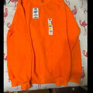 Fruit of the Loom Men’s Large Fluorescent Orange Crew Sweatshirt NWT